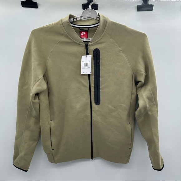 Nike Sportswear Tech Fleece Bomber Fill Zip Jacket Olive Size LTT NWT FB8008-276 - Picture 1 of 14